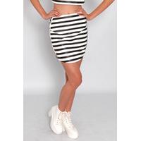 black and white pu mini skirt