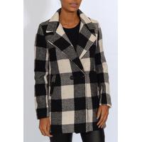 Black and White Checked Coat