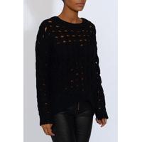 black cable knit jumper