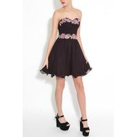 Black Prom Dress Rose Detail Trim