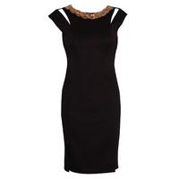 Black Chain Detail Split Dress