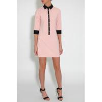 Blush Pink Button Front Shift Dress