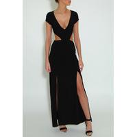 Black Cut Out Double Split Maxi Dress