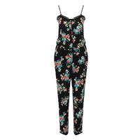 Black Floral Print Jumpsuit