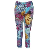 Blue Floral Print Trousers