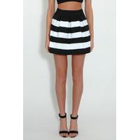 black and white stripped bandage skirt