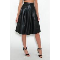 Black PU Midi Skirt