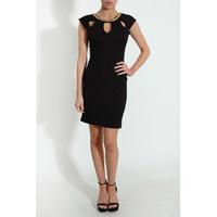 Black Cut Out Detail Pencil Dress