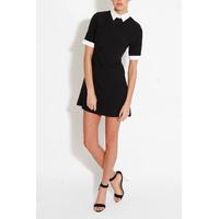 black shift dress with white collar