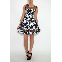 Black And White Floral Prom Dress
