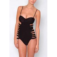 black side cut out swimsuit