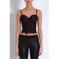 Black Crochet Lace Bustier