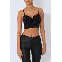 Black Jewel Embellished Bralet