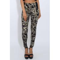 Black Paisley Printed Trousers