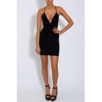 Black Velvet Plunge Dress