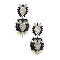 Black And Cream Statement Earrings