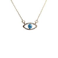Blue And Gold Eye Necklace