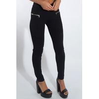 Black Textured Panel Leggings