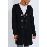 Black Oversized Toggle Cardigan