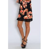 Black Multi Floral Co-Ord Skirt