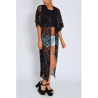 black lace maxi kimono