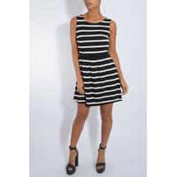 Black Stripe Skater Dress