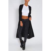 Black Button Front Duster Kimono