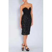 Black Sweetheart Textured Rose Dress