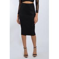 Black Lace Midi Skirt