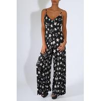 Black And White Star Print Jumpsuit | Rare London