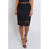 Black Crochet Illusion Skirt