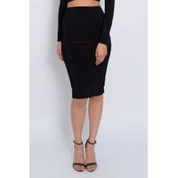 Black Slinky Co Ord Midi Skirt