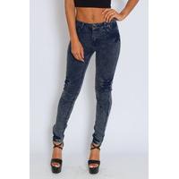 Blue Acid Wash Skinny Jeans