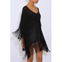 Black Fringe Kaftan