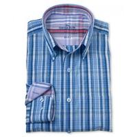 Blue Bold Check Button Down Shirt XXL Standard & Shortened - Savile Row