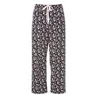 Black Daisy Print Pyjama Bottoms, Black