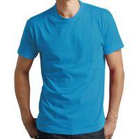 blank mens heavy cotton t shirt sapphire