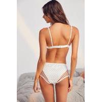 Bluebella Jamie Fishnet Boyshort Knickers, WHITE