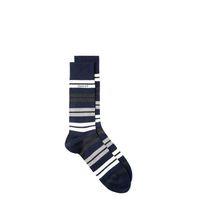 Block Striped Socks - Grey Melange