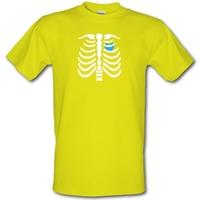 Blue Heart Skeleton male t-shirt.