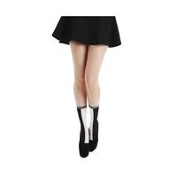 Black White Opaque Ankle Socks - Size: One Size