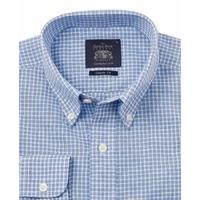 Blue White Small Check Casual Fit Shirt XXL Standard - Savile Row