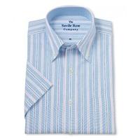 blue white pink stripe oxford buttondown collar short sleeve shirt xl  ...