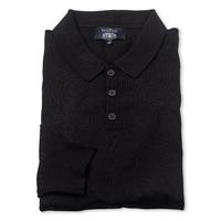 Black Smooth Knit Polo Style Jumper XXL - Savile Row