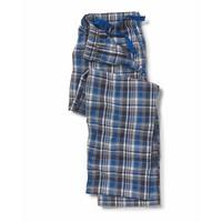 Blue Grey White Check Brushed Cotton Lounge Pants L - Savile Row