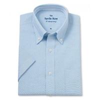 Blue Oxford Buttondown Collar Short Sleeve Shirt XXL - Savile Row