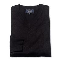 Black Smooth KnitV Neck Jumper L - Savile Row