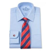 Blue White Puppy Tooth Windsor Collar Classic Fit Shirt 19 1/2\" Standard & Shortened Single - Savile Row