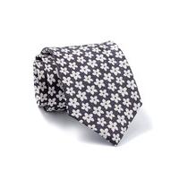 Black White Floral Print Silk Tie - Savile Row