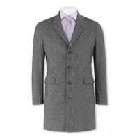 Black Grey Wool Cashmere Dogtooth Slim Fit Car Coat 42\